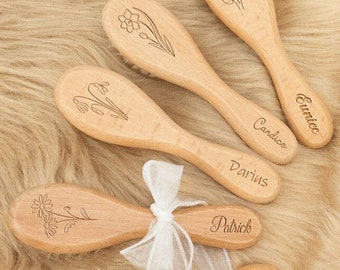 Brosse à cheveux personnalisée pour bébé, Prénom gravé sur la brosse pour bébé, Souvenir de naissance de bébé, Cadeau de baby shower, Cadeau de nouveau-né, Cadeau pour nouvelle maman, Cadeaux d'anniversaire de bébé