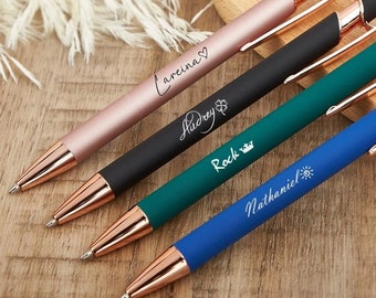Personalized Luxurious Soft Touch Rose Gold Pen,Teachers Gift,Friendship Gift,Back to School Gift,Gift for students,Custom Name Engraved Pen