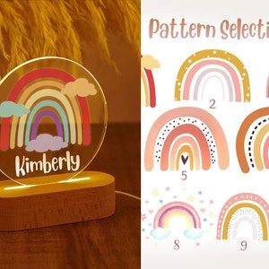 Luz nocturna arco iris personalizada, lámpara de noche LED para niños, luz nocturna arco iris linda, luz nocturna con nombre personalizado, lámpara de noche, regalos para niñas