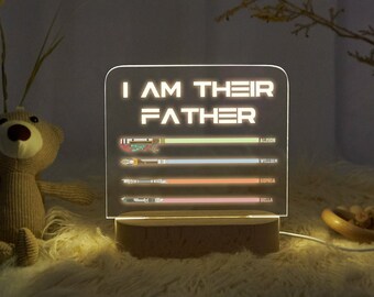 I Am Their Father Night Light,I Am Their Father Sign,Fathers Day Gifts,Gift for Dad,Custom Night Light,Gifts for Papa from Kids,Bedroom Lamp