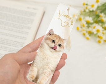 Personalized Fun Bookmark,Custom Pet Photo Gift,Dog Mom Present,Custom Dog Cat Bookmark,Gift for Pet Lover, Birthday Gift for Book Lovers