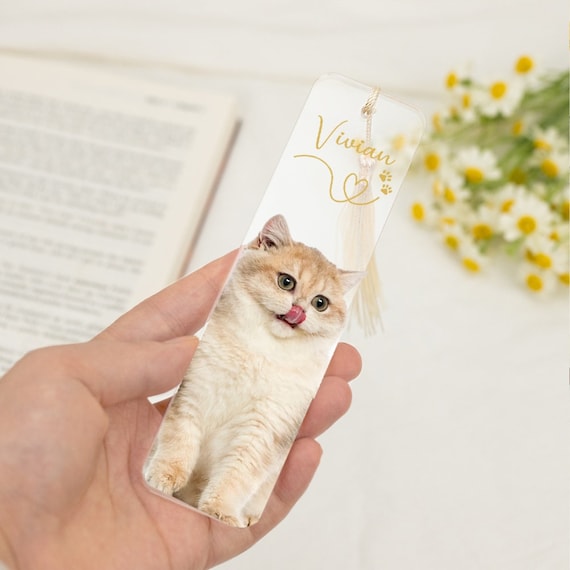 Personalized Fun Bookmark,Custom Pet Photo Gift,Dog Mom Present,Custom Dog Cat Bookmark,Gift for Pet Lover, Birthday Gift for Book Lovers