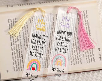 Teacher Christmas Gifts,Custom Bookmark For Teacher,Thank You Gifts,Gifts for Teacher,Leaving School Gifts,End of Term Gifts,Tutor Gifts