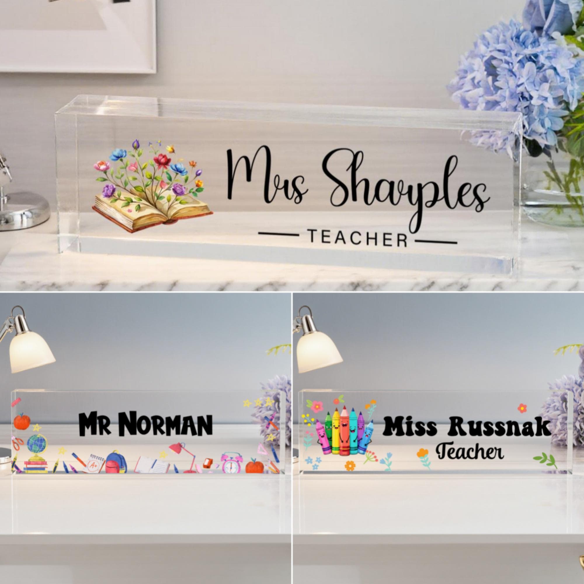 Personalized Teachers Gift,Desk Name Plate Teacher,Teachers Desk Plaque,Appreciate Gifts Teacher,Back to School Gift,Name Plate for Teachers