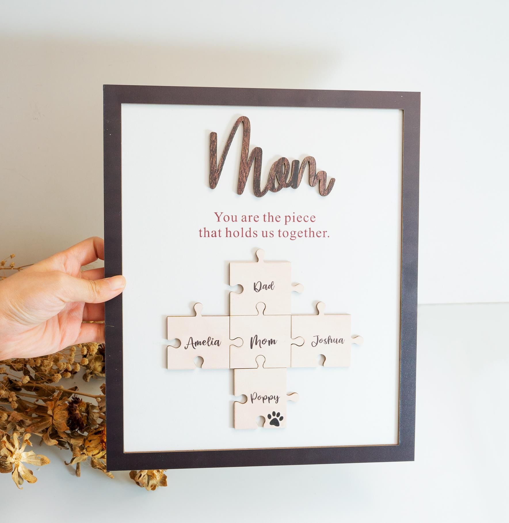 HOME LIVING Puzzle Acrylic Plaque Mom/ Dad Thank You For Being