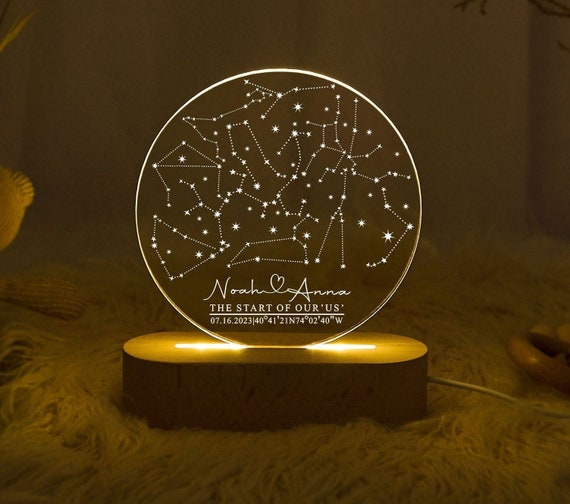 Custom Star Map by Date, Anniversary Gift, Starry Night Save the Date, Constellation Map by Date, Couple Gift, Mothers Day Gift for Her