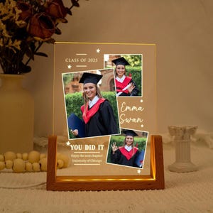 Personalisierte Foto Nachtlicht graduierte Plakette, graduierte Rahmenbild-Geschenke, graduierte Geschenke, Senioren, Abschluss Highschool, College-Geschenke