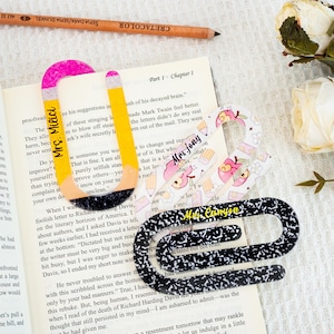 Clip de papel gigante personalizado para profesor, clip con nombre personalizado, regalo de agradecimiento, regalo de regreso a clases, regalo para profesor.
