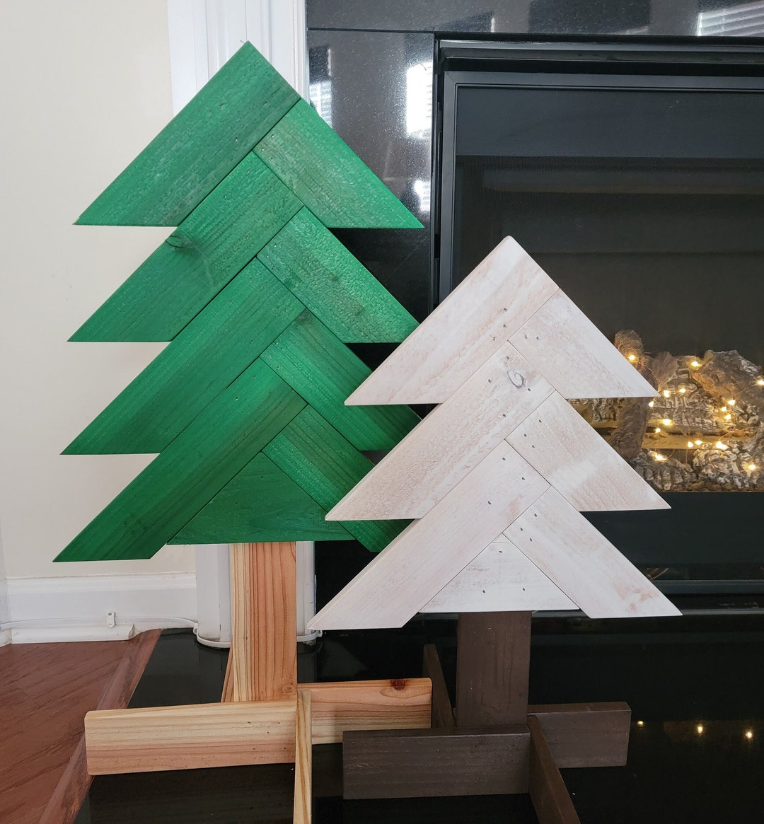 Personalized Wood Christmas Tree Decorations Farmhouse Christmas Tree