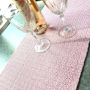 Handwoven Heart Twill Table Runner: 100% Cotton Home Decor