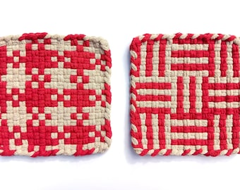 Presine in cotone intrecciate a mano (set da 2) - Decorazioni per la cucina realizzate negli Stati Uniti