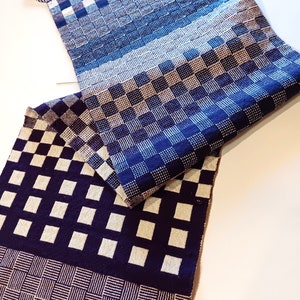 Camino de mesa tejido a mano, tejido doble y reversible, 100 % algodón. ¡Camino para una fiesta divertida!