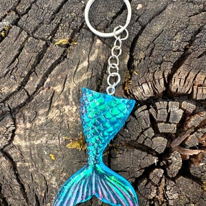 Keychain mermaid fin made of epoxy resin resin pendant ocean mermaid various colors