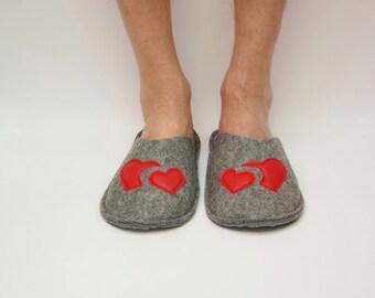 Felt slippers for men, hotel guest indoor parquet slippers