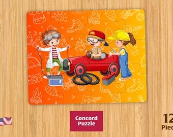 Car Repair Kids 12 Piece Puzzle (Cartoon)