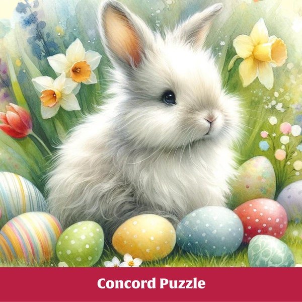 Easter Bunny with Eggs 500 Piece Puzzle (Watercolor)
