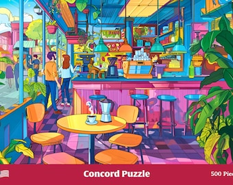 Purple Cafe 500 Piece Puzzle