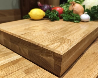 Extra Thick Solid Oak Chopping Block Board Cutting Board Heavy Duty Solid Wood