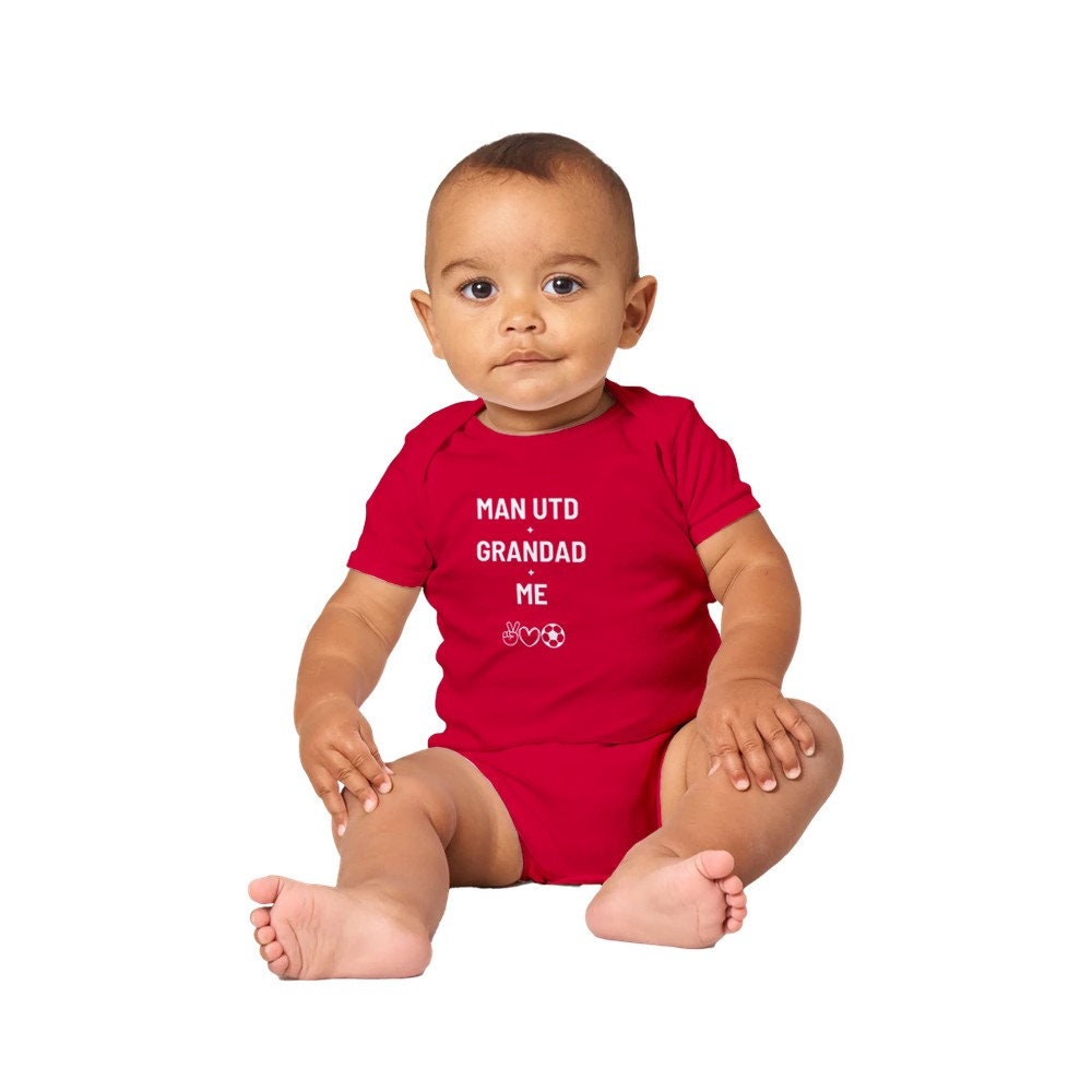 Pyjama Bébé Garçon "Born To Love Man Utd Just Like Grandad" - 100% Coton Peigné - Conçu Et Imprimé Au UK