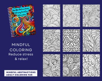 Mindfull abstracties: kleurboek voor ontspanning | Digitale download