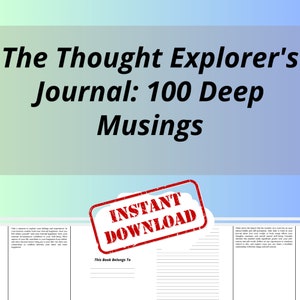 Das Journal des Gedankenforschers: 100 tiefe Einsichten - Journalaufführungen - Printable Instant Download