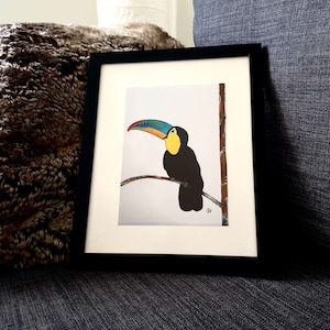 Giclee Watercolor Print | Toucan Painting | 5x7 Print | Artwork for Walls | Toucan Watercolor Print