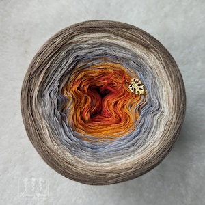 Gradient ombre yarn cake, colour combination "Robin"