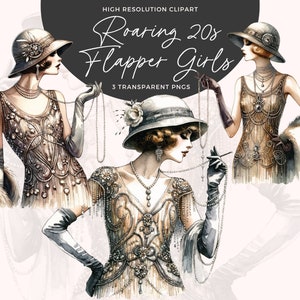 狂騒の20年代のクリップアート | フラッパーガールのクリップアート | グレートギャツビーのクリップアート | ビンテージのクリップアートの印刷物 | アールデコ | ジャンクジャーナル | 商用利用