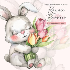 Watercolor Easter Bunny Clipart | Watercolor Rabbit Clipart | Spring Clipart | Easter Clipart | Easter Bunny Clipart | Digital Paper Craft