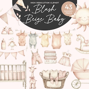 Clipart di vestiti per bambini / Baby Shower Boho / Clipart di stendibiancheria per bambini / Stendibiancheria carino per cameretta dei bambini / Decorazione per baby shower / Decorazione per cameretta dei bambini