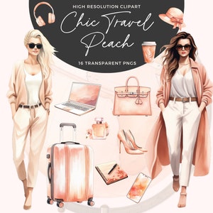 Fille avec une valise des cliparts | Clipart voyage pêche | Clipart fille de voyage | Voyage monde des cliparts | Clipart vacances | Clipart voyage entre filles