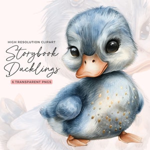 Clipart verhalenboek eendje | Aquarel schattige eend clipart | Illustratie eend | Babyshower | Clipart eendje | Kaarten maken