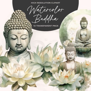 Clipart de Buda em aquarela | Meditando Buda | Decorações Zen | Clipart de Budismo | Decoração de Buda | Espiritual PNG | Diários indesejados