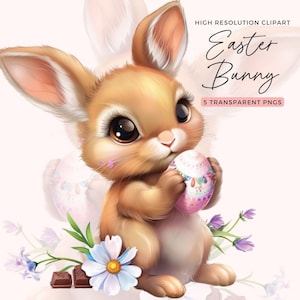 Watercolor Easter Bunny Clipart | Watercolor Rabbit Clipart | Spring Clipart | Easter Clipart | Easter Bunny Clipart | Digital Paper Craft