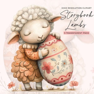 Niedliche Osterlamm Clipart | Boho Lamm Clipart | Boho Ostern | Weißes Schaf | Frühlings Urlaub | Land-Babyparty-Dekor | Junk Journal