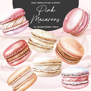 Macaron Clipart | Macaron Illustration | French Macarons | Tea Party Clipart | Macarons PNG | Pink Sweets Clipart | Dessert Clipart