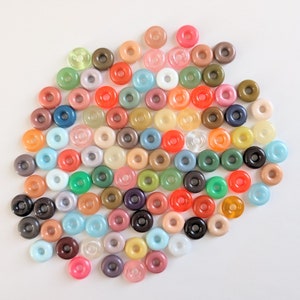 100 Piece Multicolor Plastic Resin Donut Beads