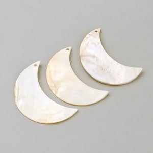 Natural Moon-Shaped Shell Pendants 2 Pieces