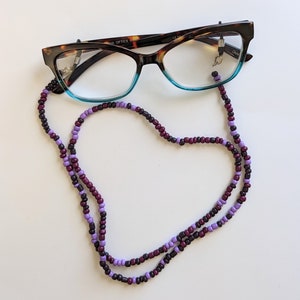 Purple Beaded Eyeglass Chain