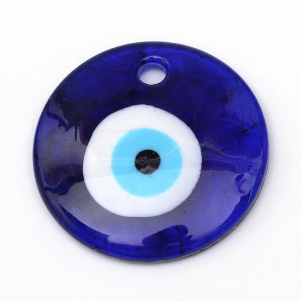 Blue Lampwork Evil Eye Pendant