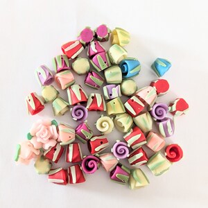 53 Polymer Clay Rose Beads