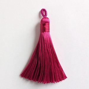 2 Silky Raspberry Tassels