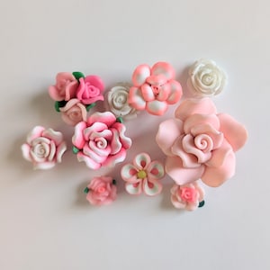 10 Piece Polymer Clay Flower Beads