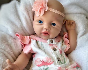 Full Body Silicone *UPGRADED EYES* reborn doll girl, mouth open for bottle/pacifier, comes with premium box opening experience!