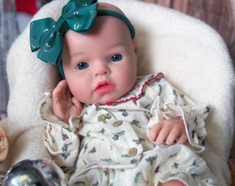 READY TO SHIP! Drink & Wet silicone baby doll, reborn Girl 8 lbs. 19" No seams on arms or legs, baths ok, realistic doll for therapy or play