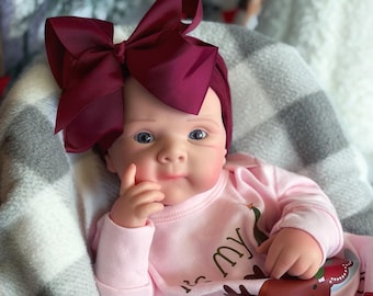 READY TO SHIP! Full Body Silicone Baby Doll, reborn girl, Open Mouth, 19", 7 lbs.  Squishy and floppy, baths ok
