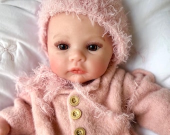 Ready to ship! CHOOSE EYE COLOR! Full Body Silicone Baby Doll, reborn girl, Open Mouth, 18", 7 lbs. Squishy and floppy, baths ok