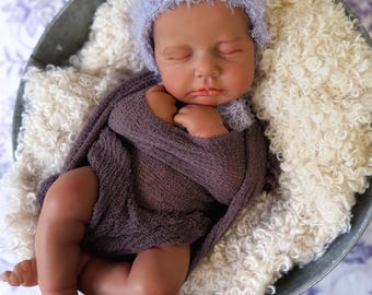 Ships Next Day! SILICONE BABY DOLL Girl, African-American/bi-racial realistic doll, open mouth, 7.5 lbs., 19", rooted eyelashes, baths ok