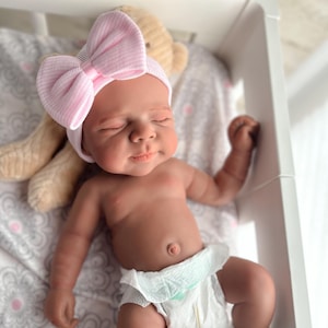 READY TO SHIP! Full Body Silicone Baby Doll, African-American, Bi-Racial, No Seams, reborn girl, Open Mouth, 20&quot;, 8 lbs box opening included
