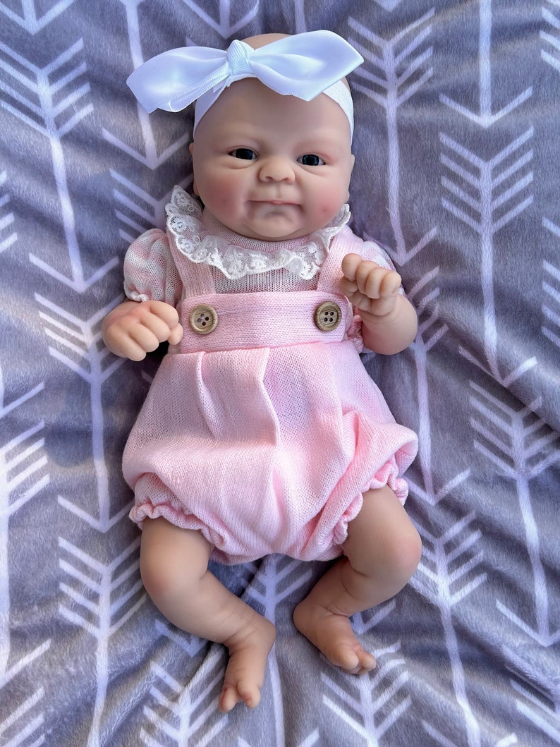 Full Body Silicone Reborn Doll Baby Girl 15 Inches, 3.5 Lbs. Soft Platinum Silicone, Comes With